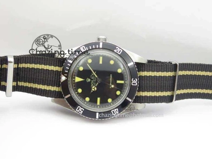 0220 Vintage 1680 Submariner No Date SS Black Dial On Nylon Strap A SoftTouch 3854